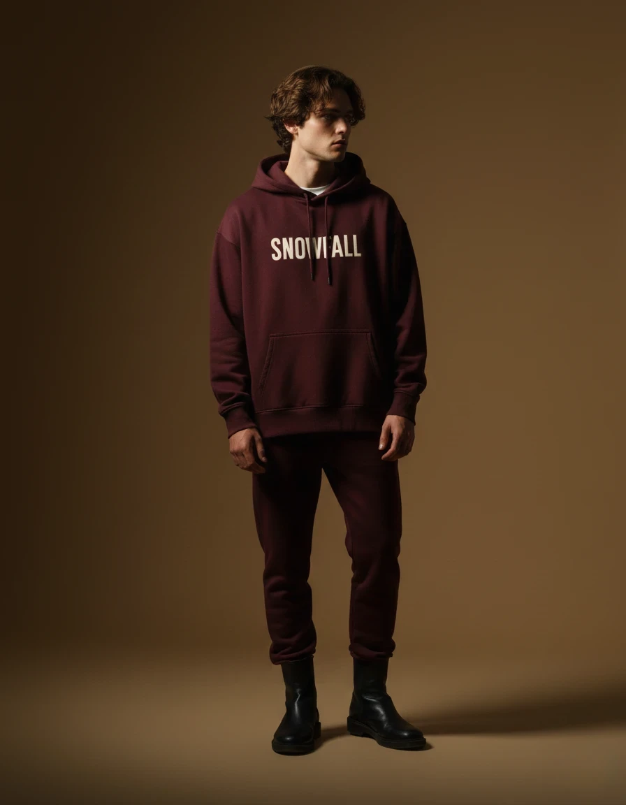 Unisex Oversized Hoodie with typography "SNOWFALL"