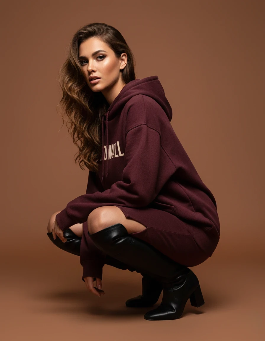 Unisex Oversized Hoodie with typography "SNOWFALL"