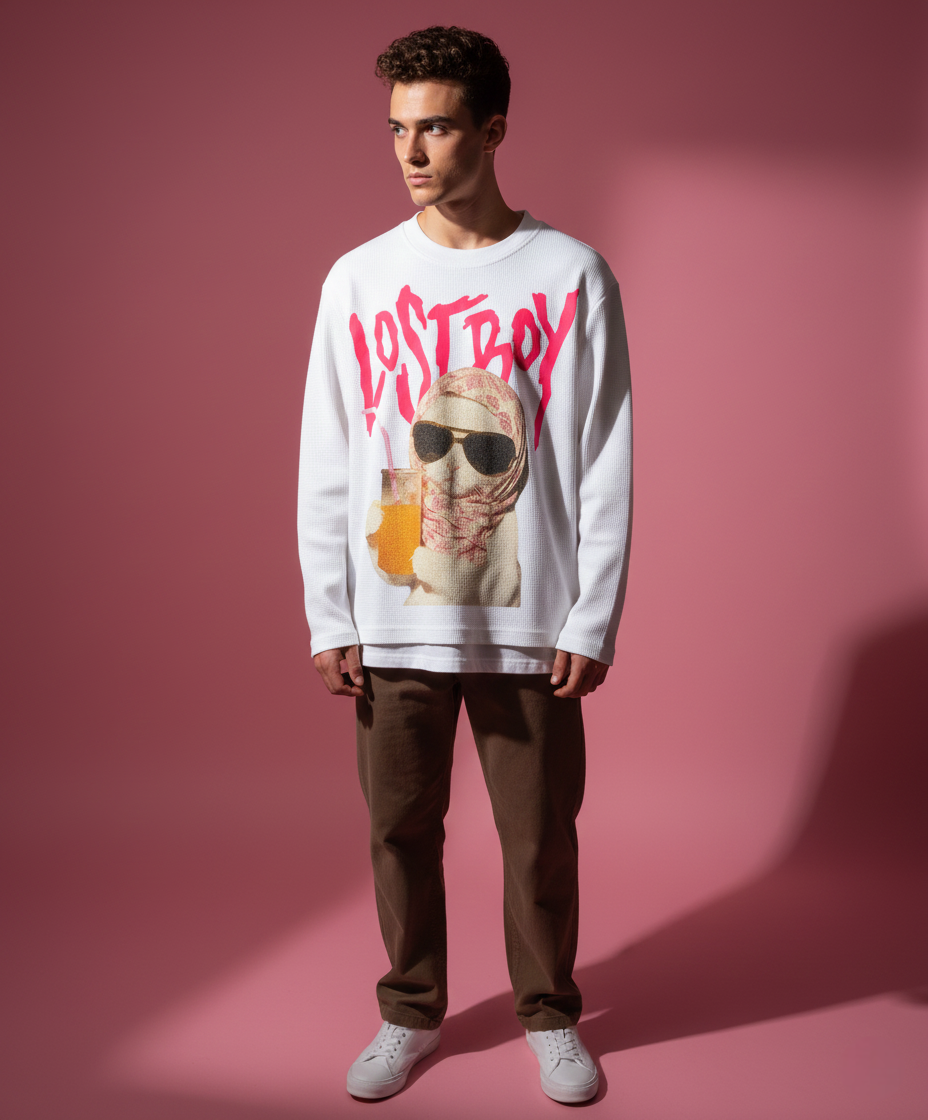 LostBoy : Waflenit Oversized Full-sleeve T-shirt
