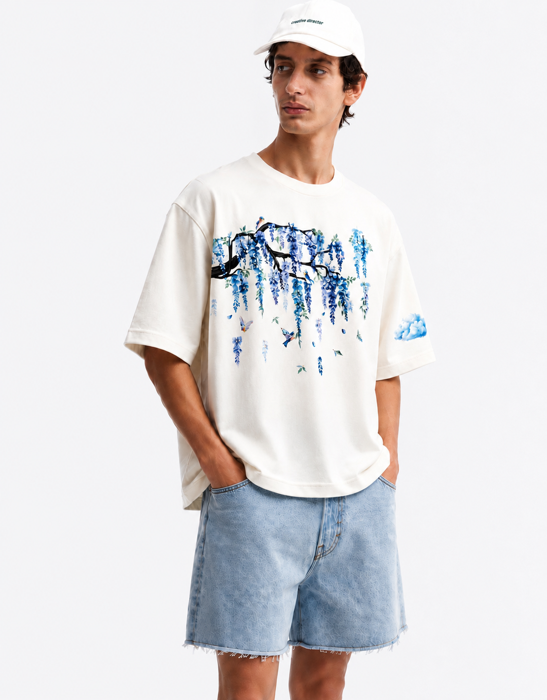Silent Bloom - Oversized Off White Tee