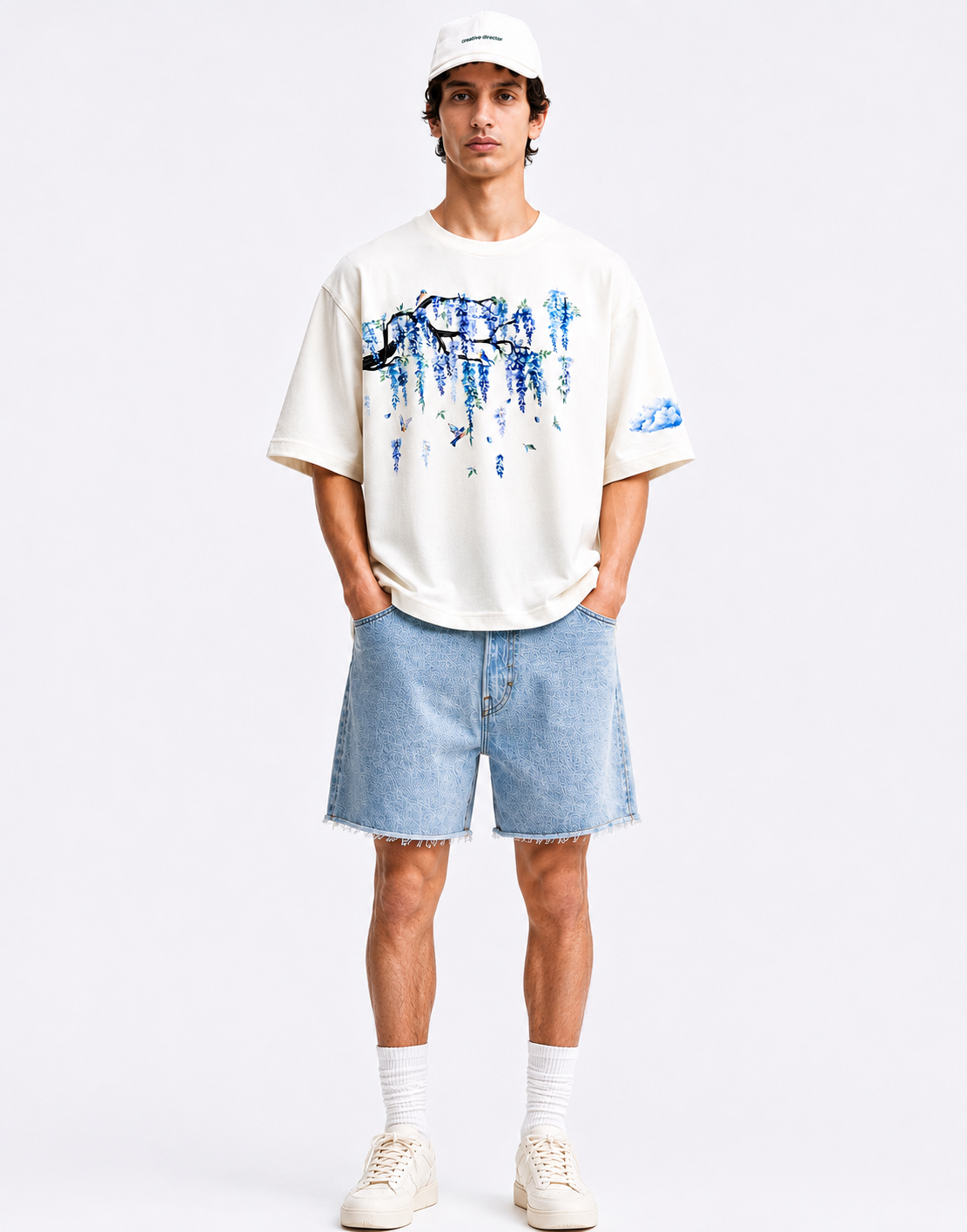 Silent Bloom - Oversized Off White Tee