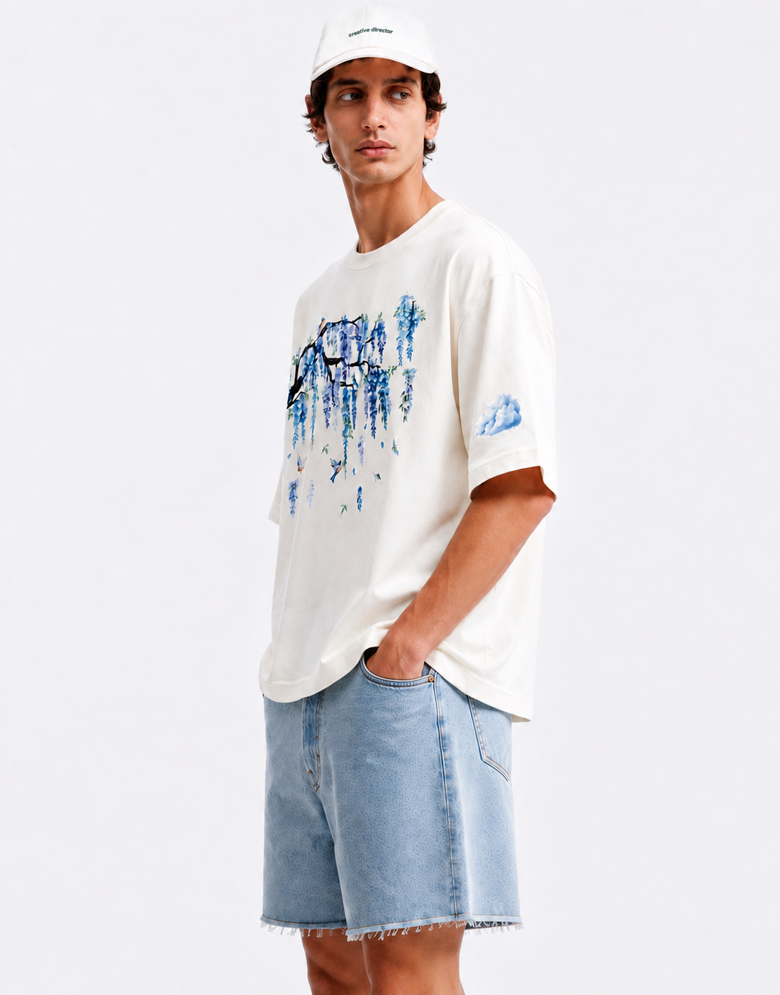 Silent Bloom - Oversized Off White Tee