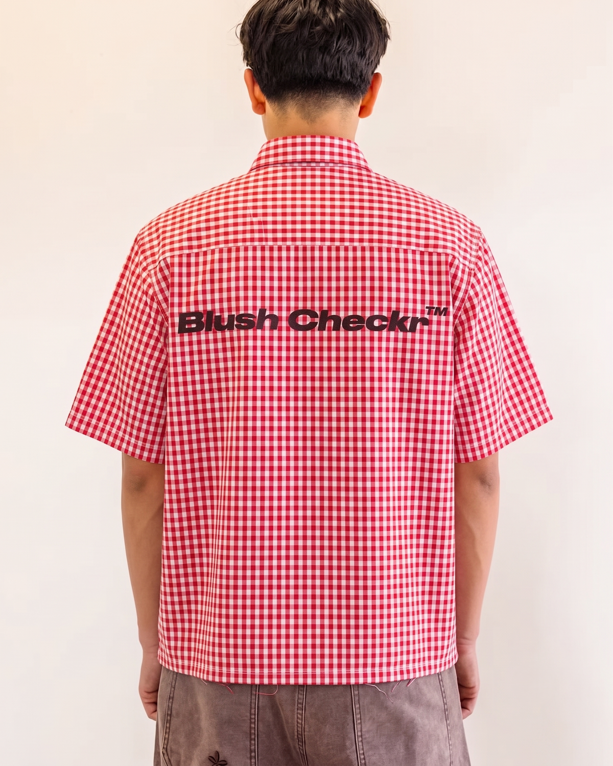 Blush Checkr : Red Oxford BoxyFit Shirt