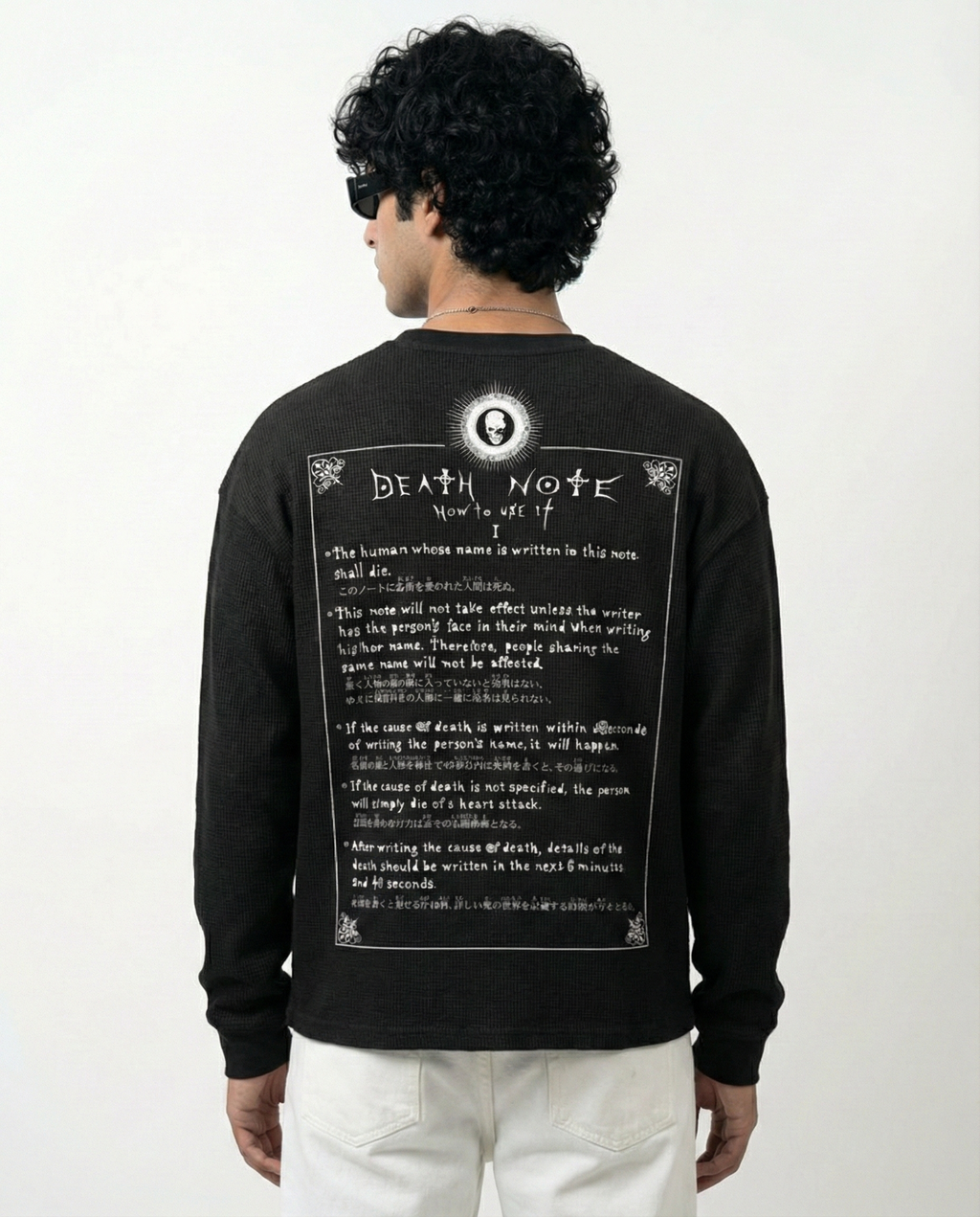 DEATH NOTE : wafle knit full sleeve T-shirt