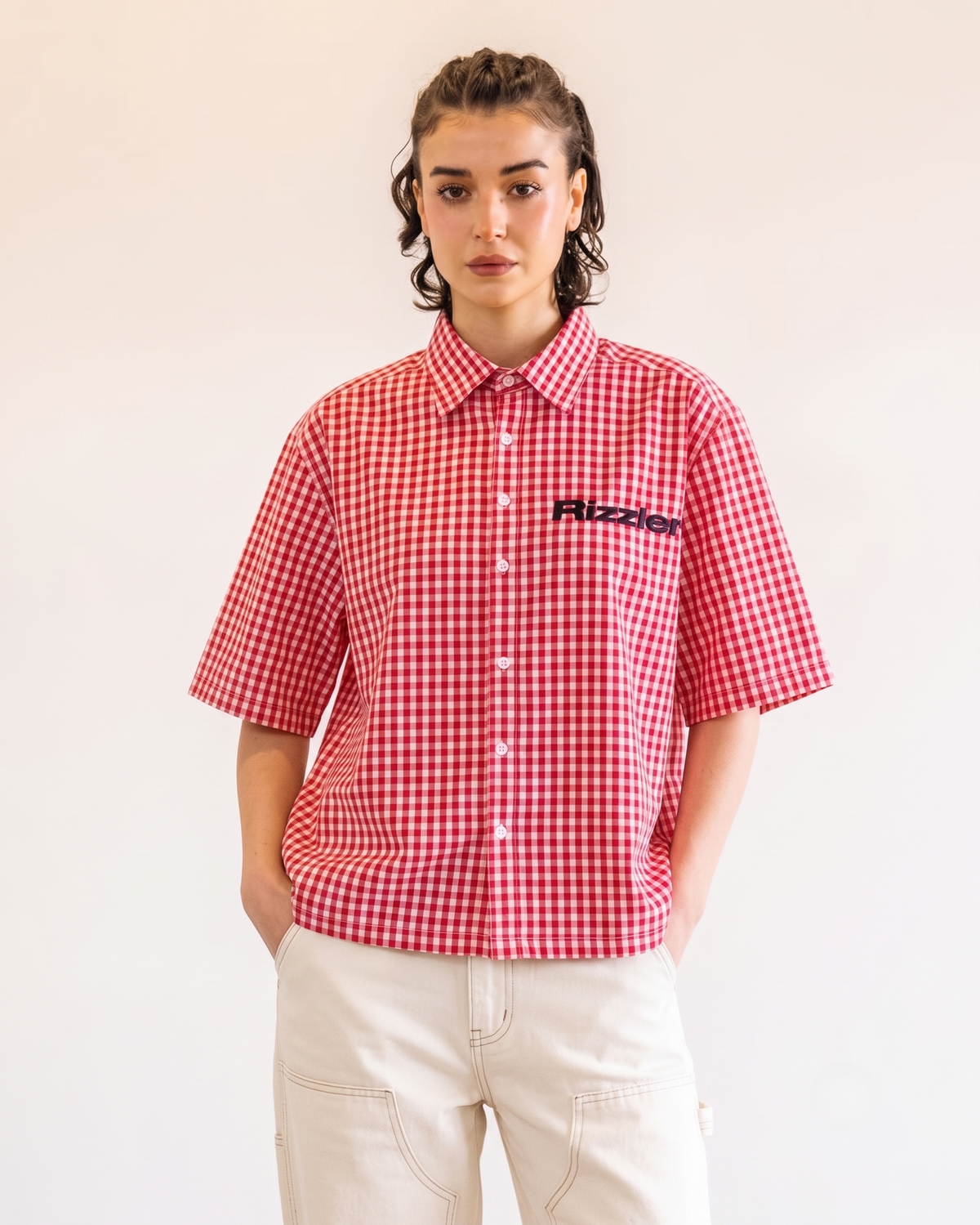 Blush Checkr : Red Oxford BoxyFit Shirt