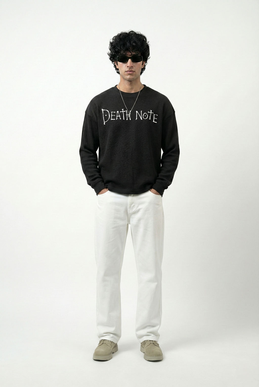 DEATH NOTE : wafle knit full sleeve T-shirt