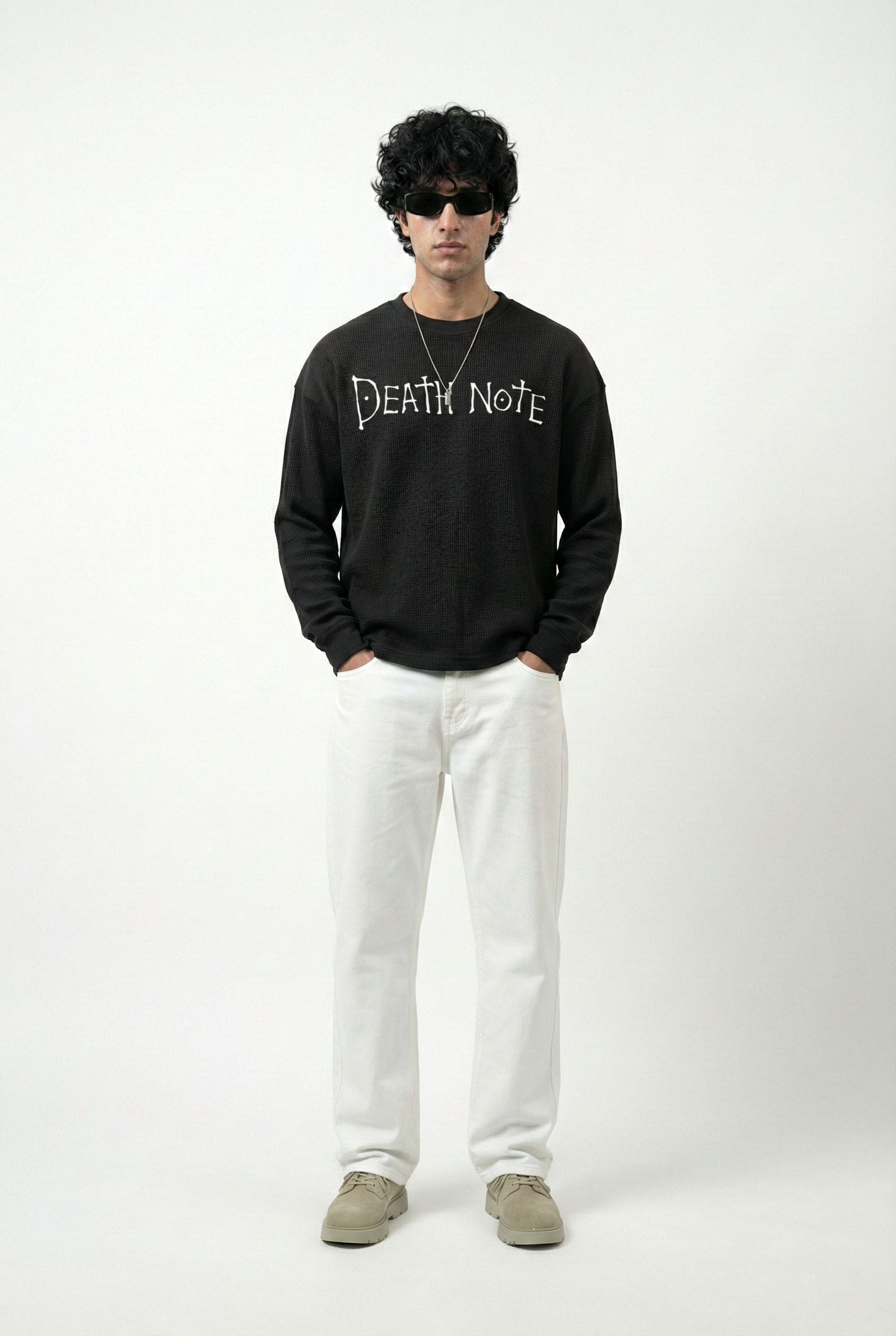 DEATH NOTE : wafle knit full sleeve T-shirt