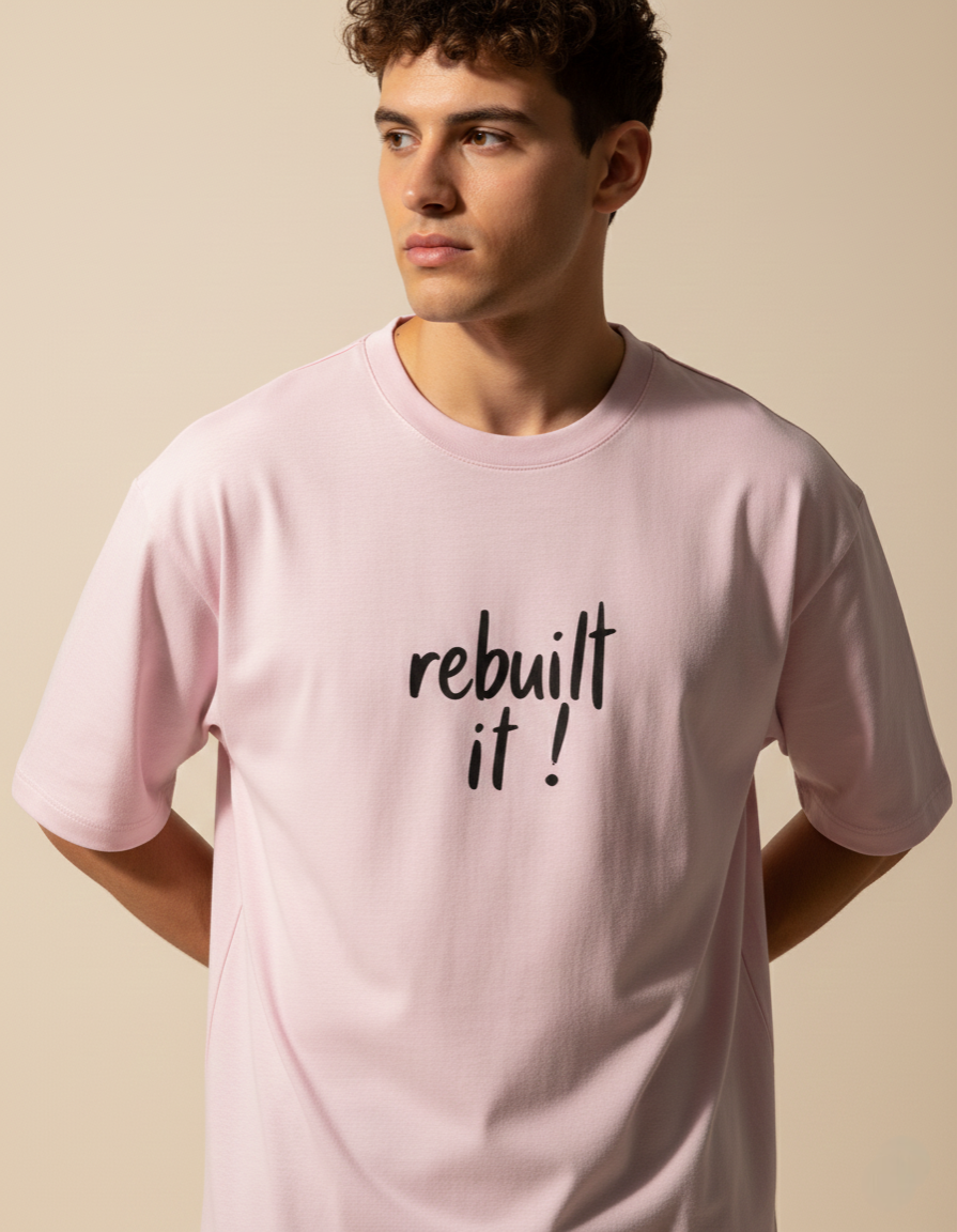 unisex rebulit it ! typography oversized T-shirt