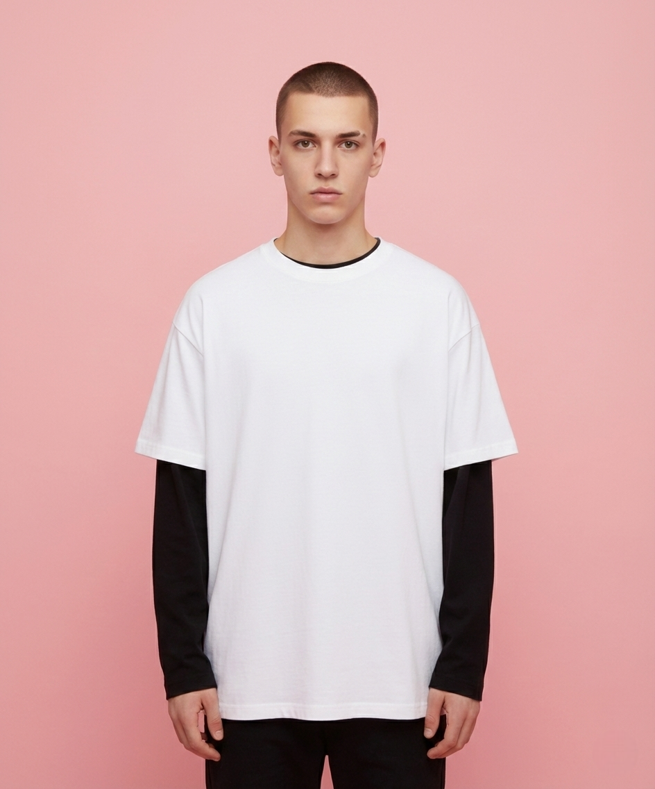 Unisex Oversized attached sleeve tee