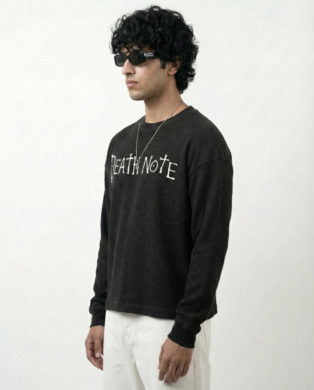 DEATH NOTE : wafle knit full sleeve T-shirt