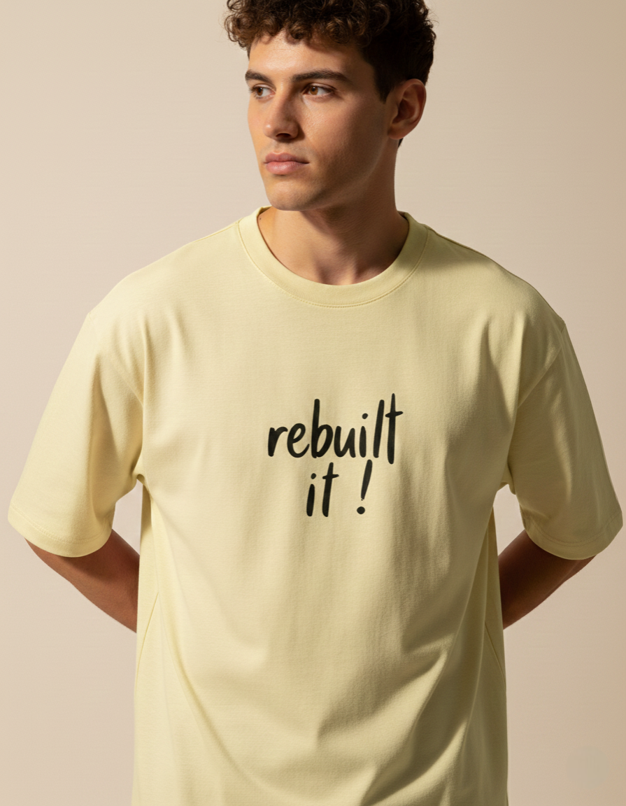 unisex rebulit it ! typography oversized T-shirt