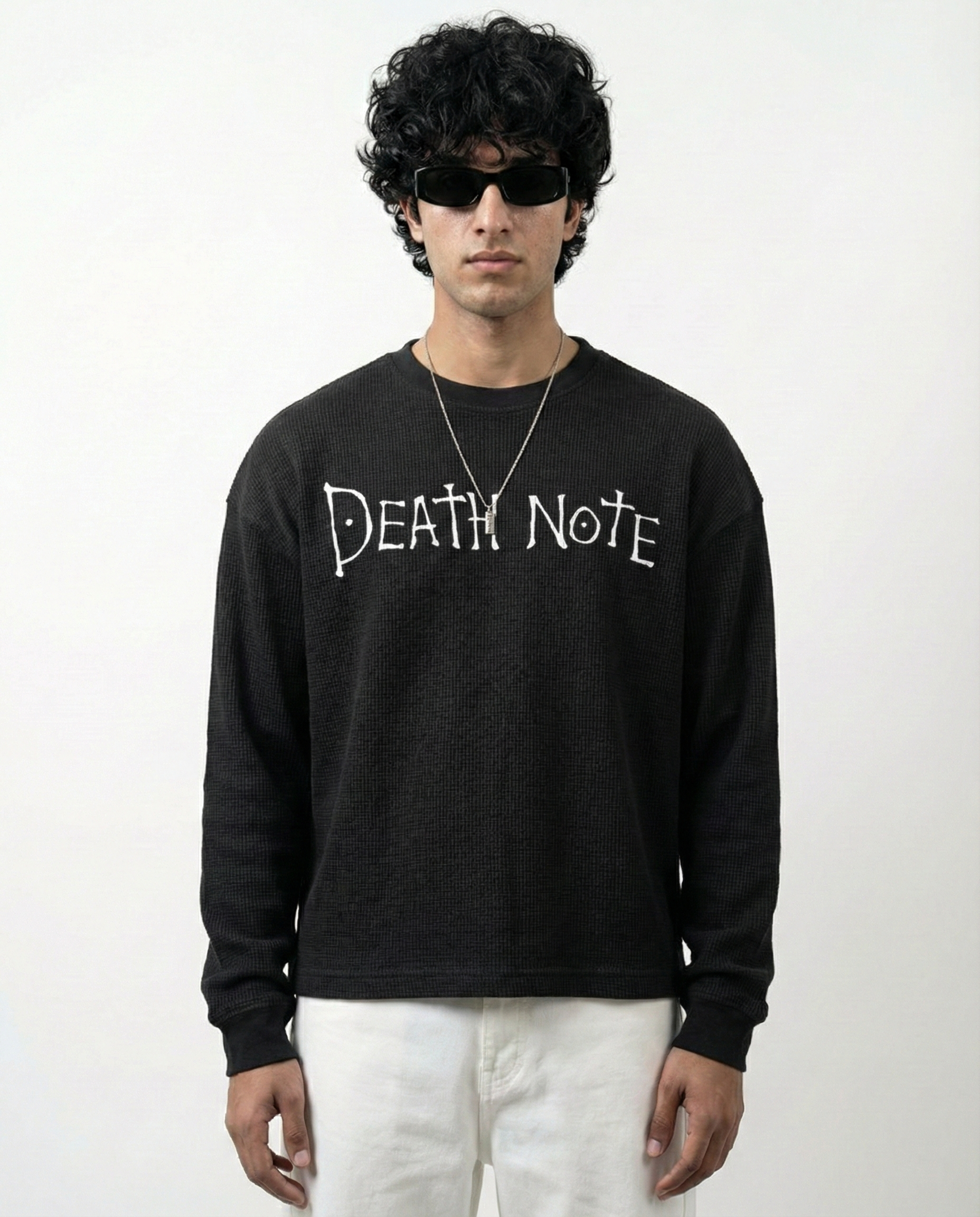 DEATH NOTE : wafle knit full sleeve T-shirt