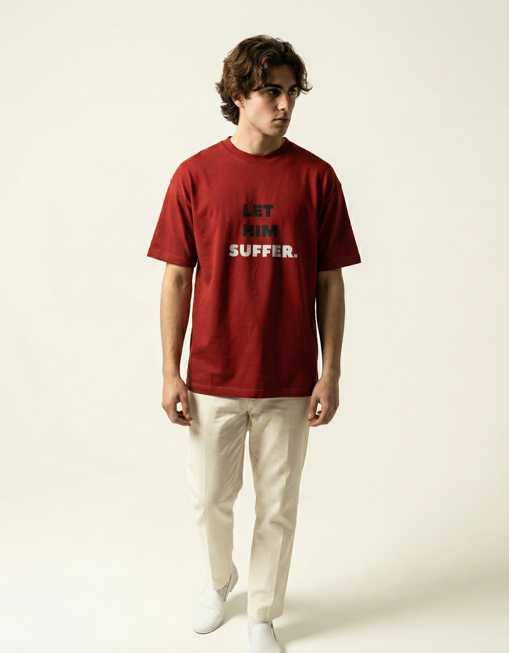 Let him SUFFER. Batman Oversized Men T-shirt