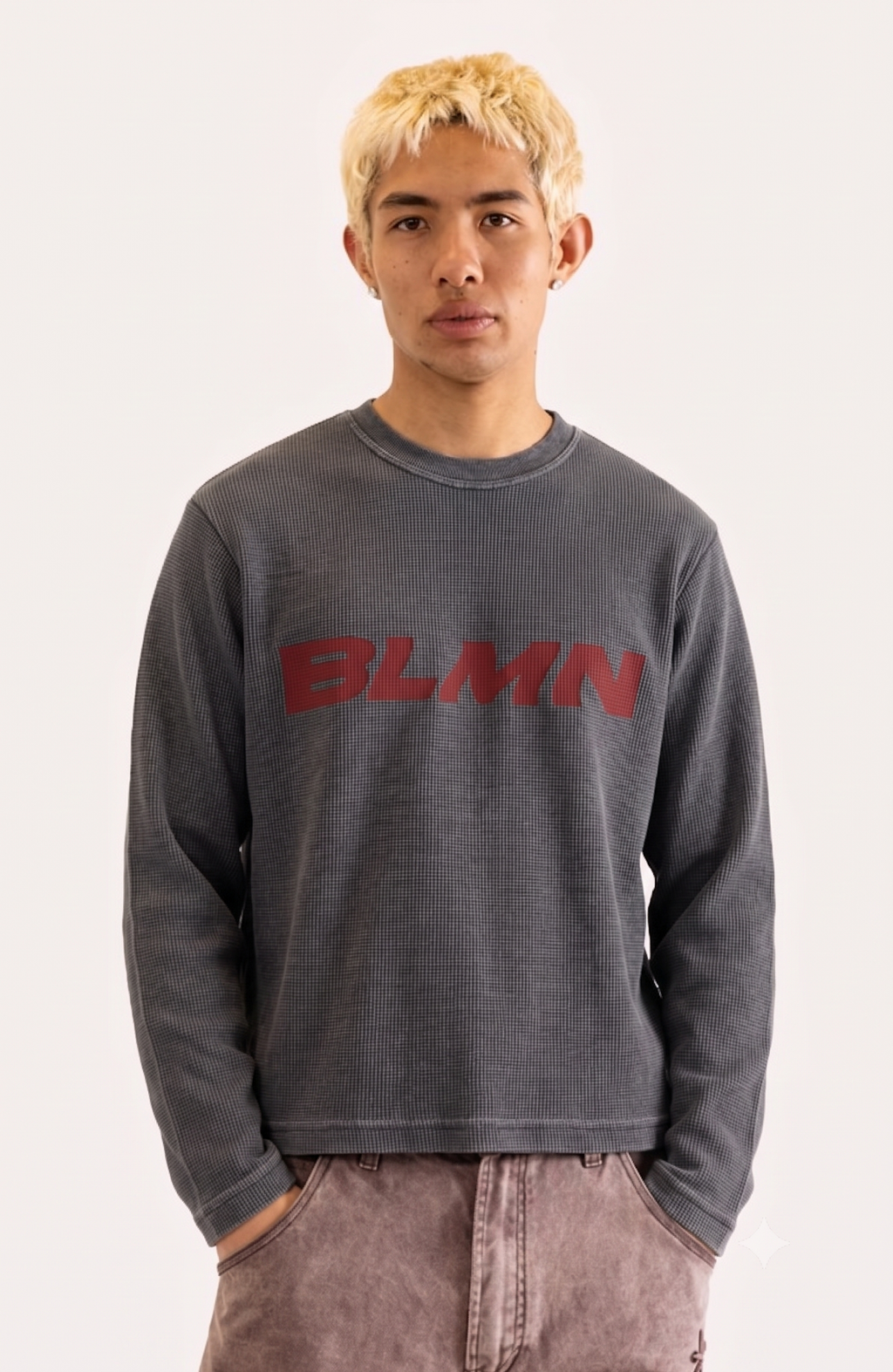 BLMN : Grey Waffle T shirt