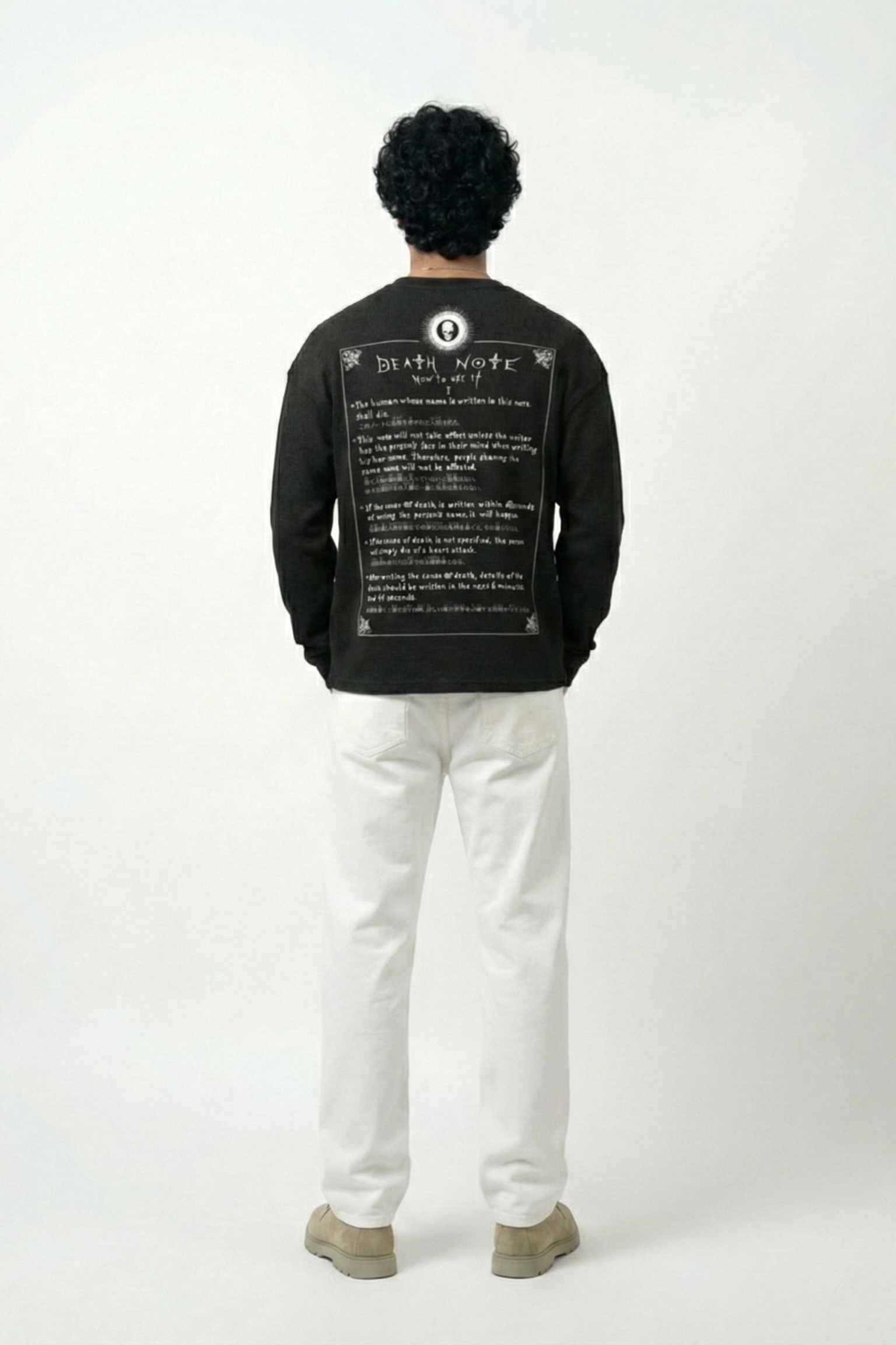 DEATH NOTE : wafle knit full sleeve T-shirt