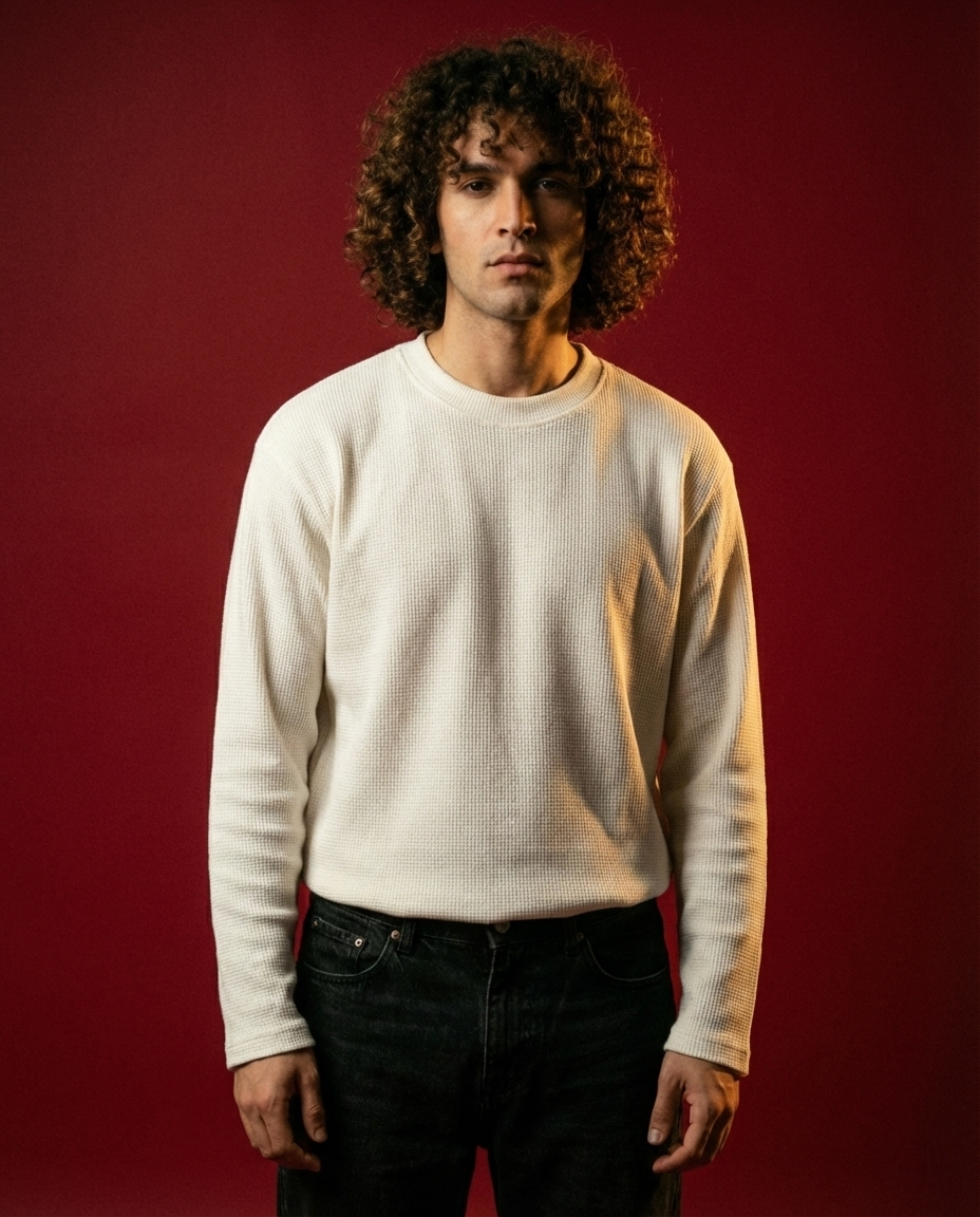 WAFLE NIT FULL SLEVE T-SHIRT