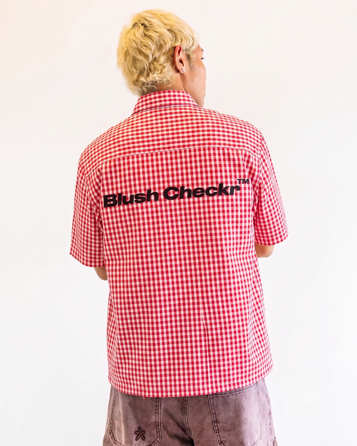 Blush Checkr : Red Oxford BoxyFit Shirt