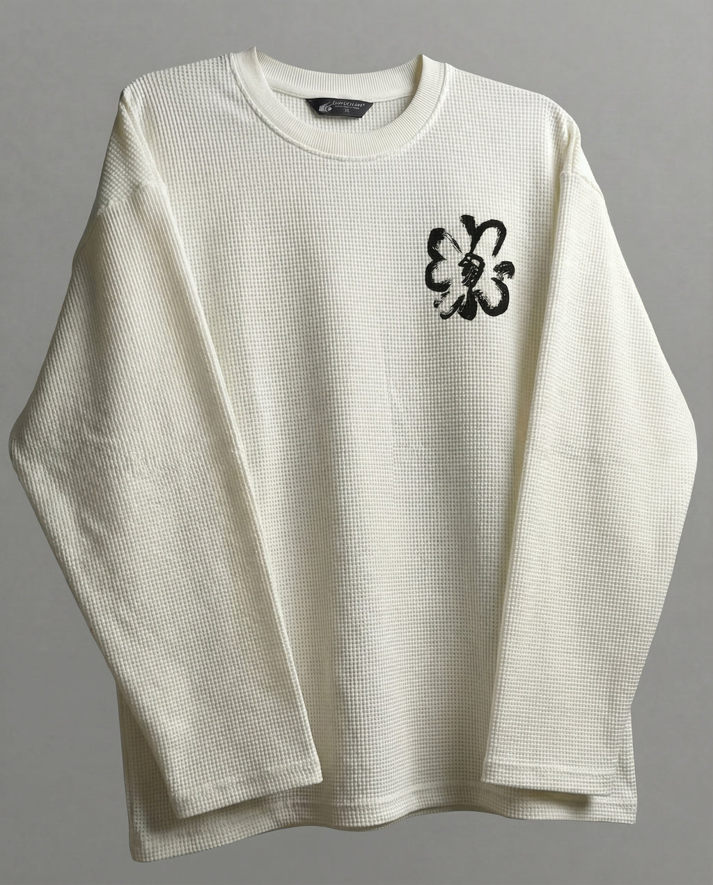 chaos made me calm : oversized off white waffle knitt t shirt