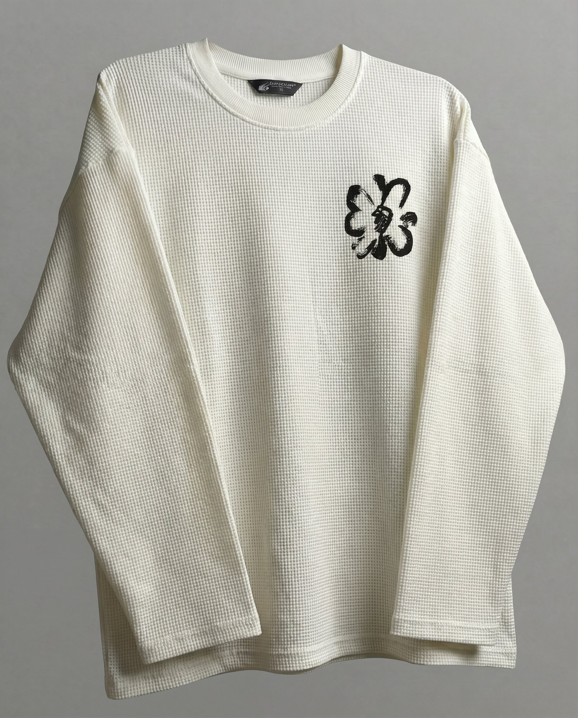 chaos made me calm : oversized off white waffle knitt t shirt