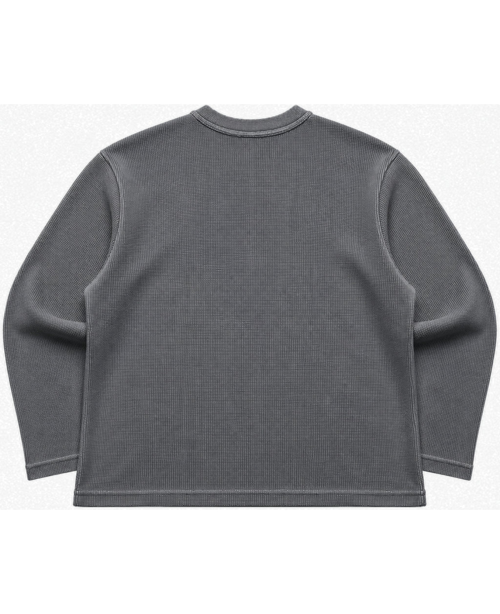 Acidwash waffle knit oversized full-sleeve Back Design