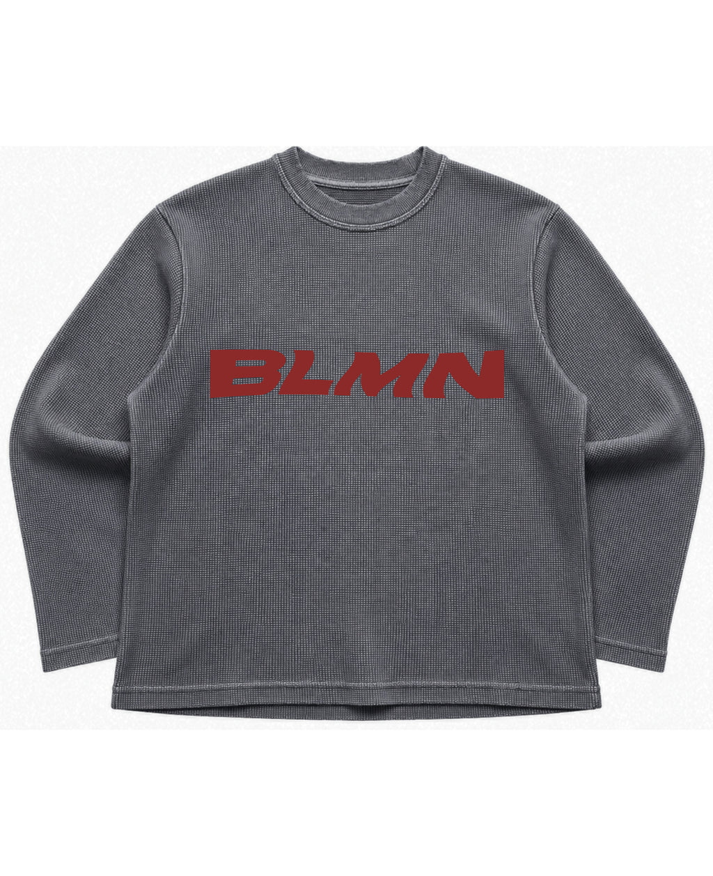 Acidwash waffle knit oversized full-sleeve Front Design