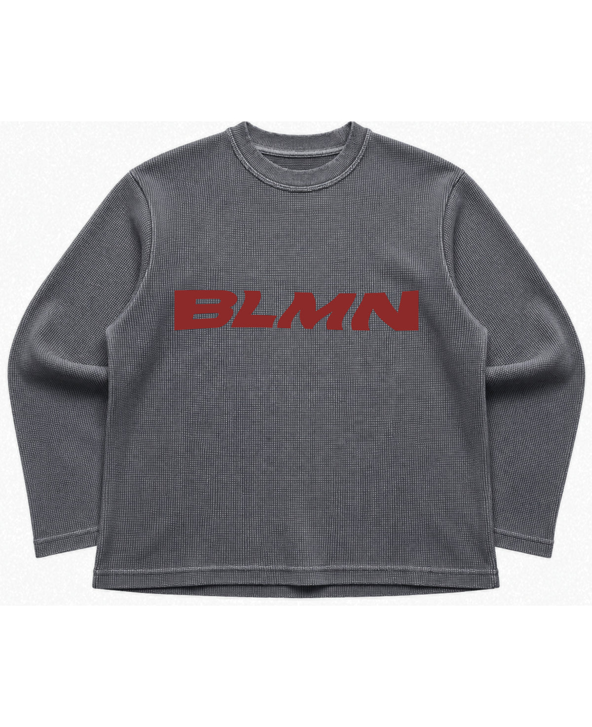 Acidwash waffle knit oversized full-sleeve Front Design