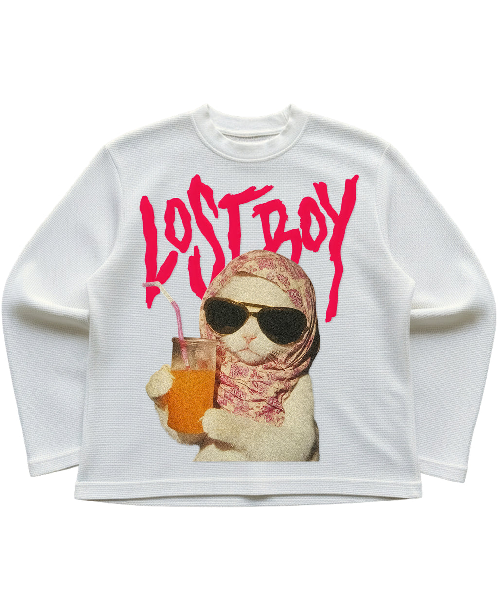 Off-white waffle knit oversized full-sleeve Front Design