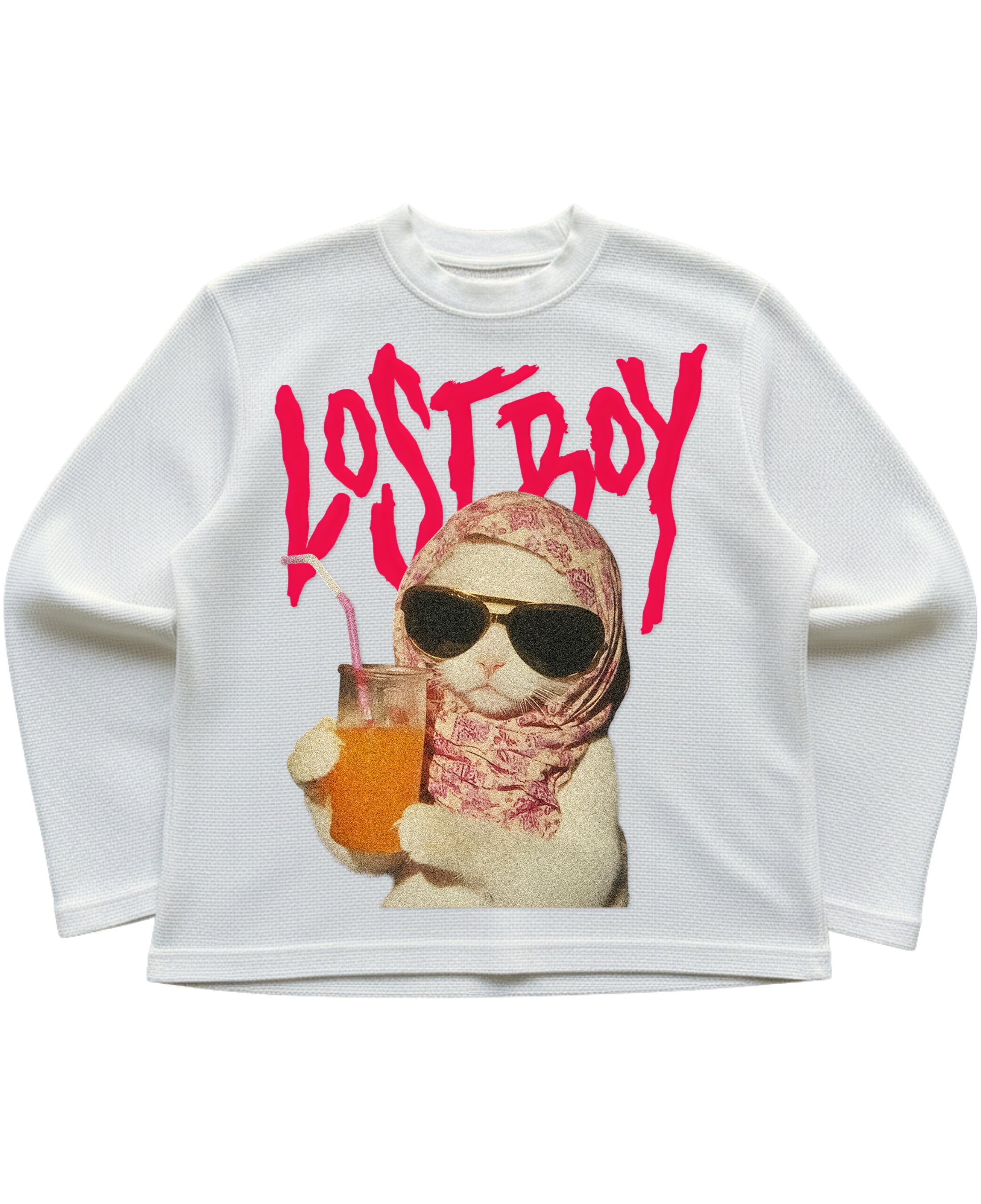 Off-white waffle knit oversized full-sleeve Front Design