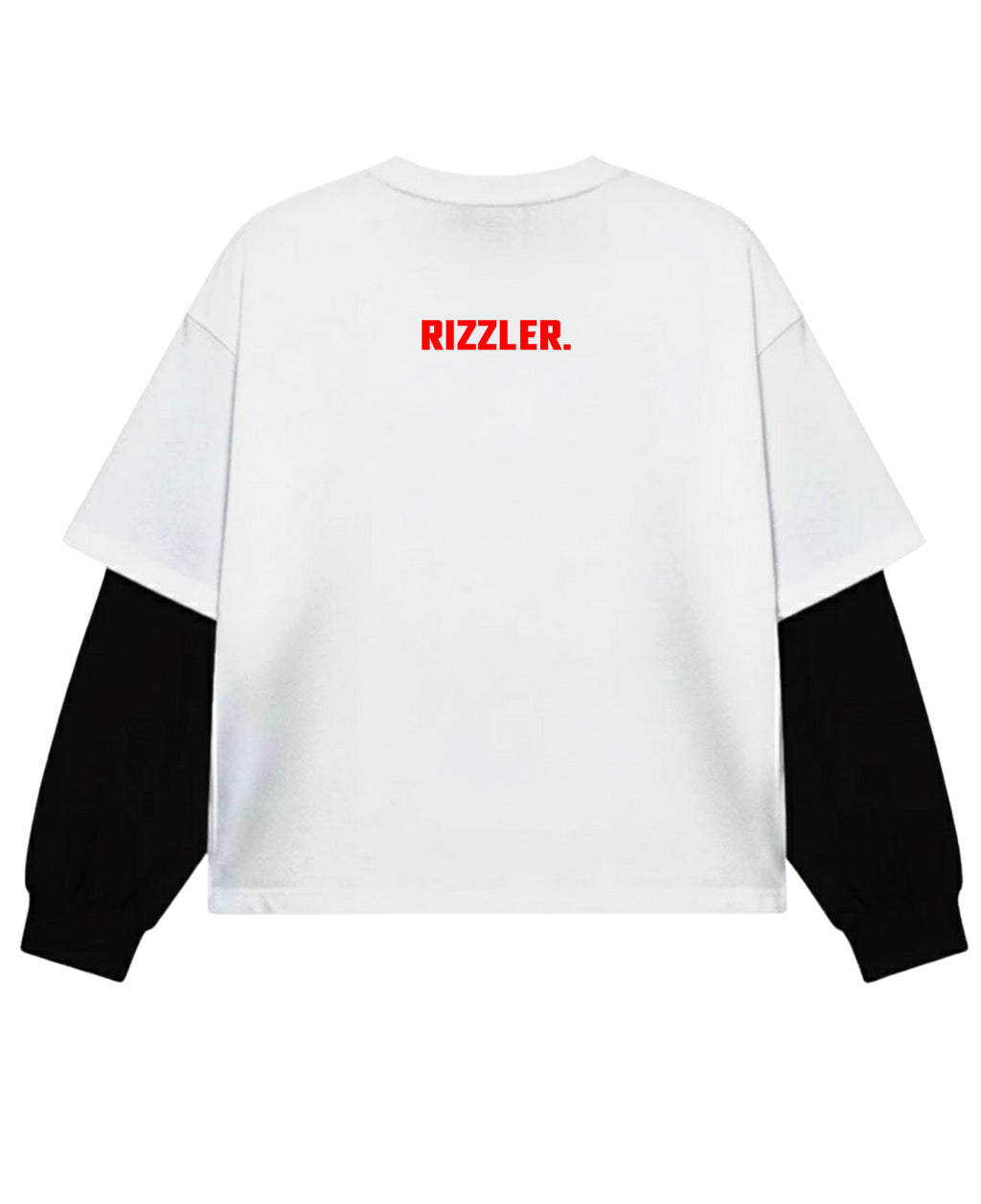 White With Black Sleeve Oversized Tee Back Design