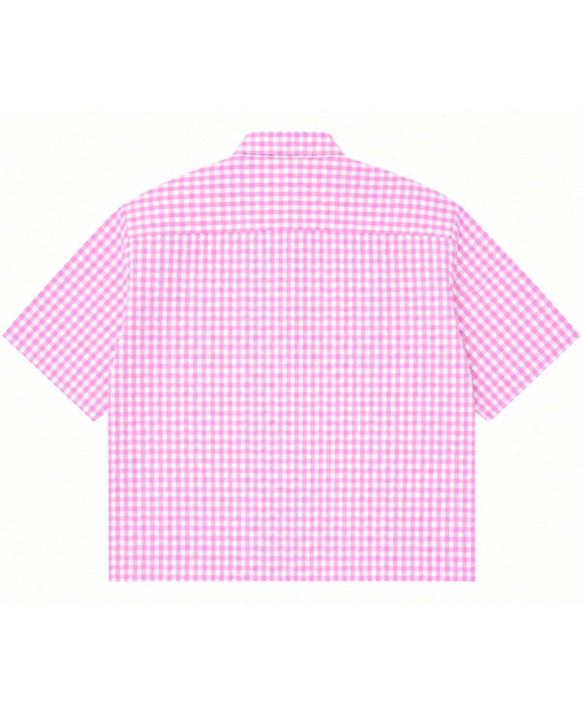 Pink Gingham Oxford Boxy Shirt Back Design