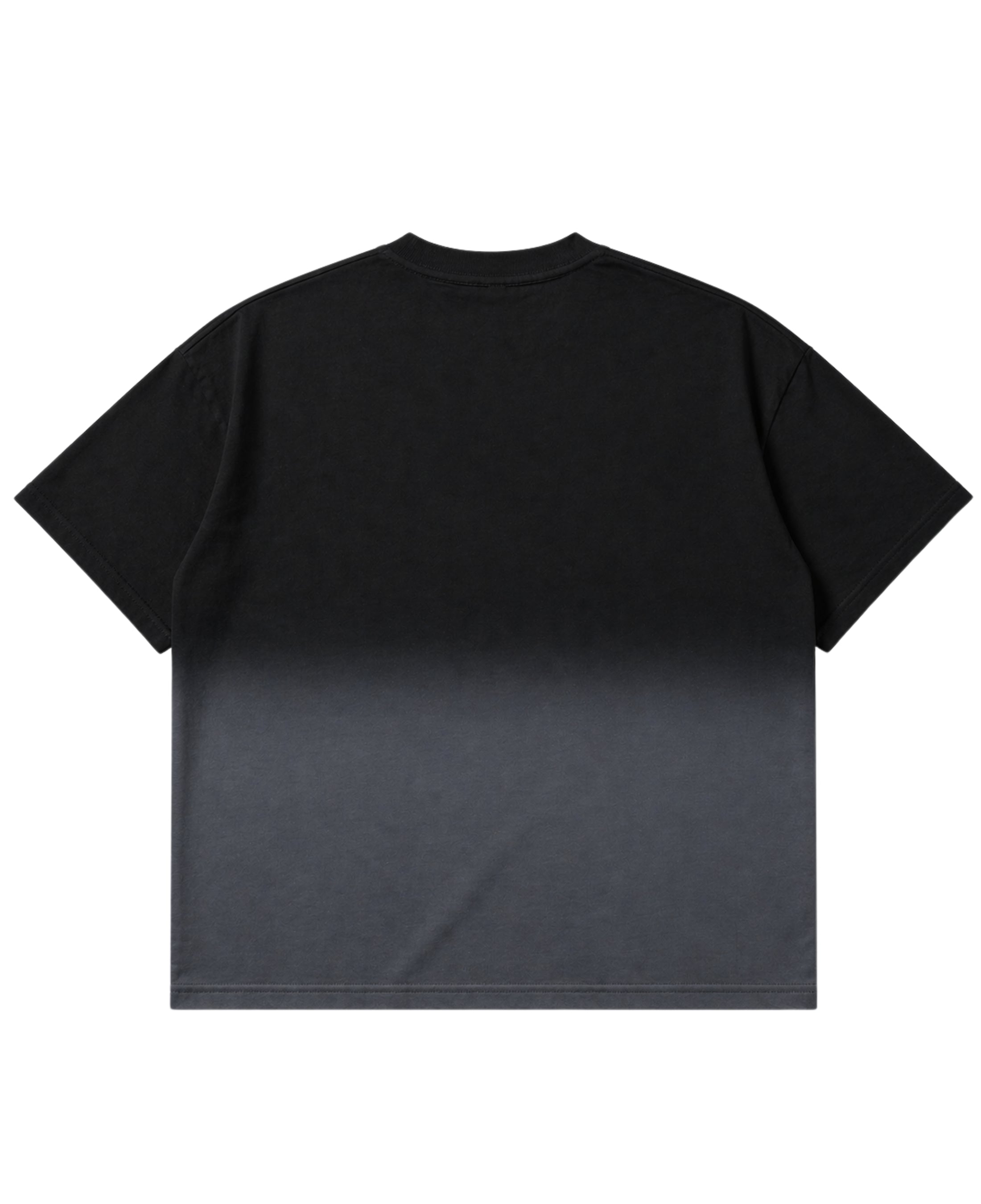 Black Ombré Wash Boxy Fit T-shirt Back Design