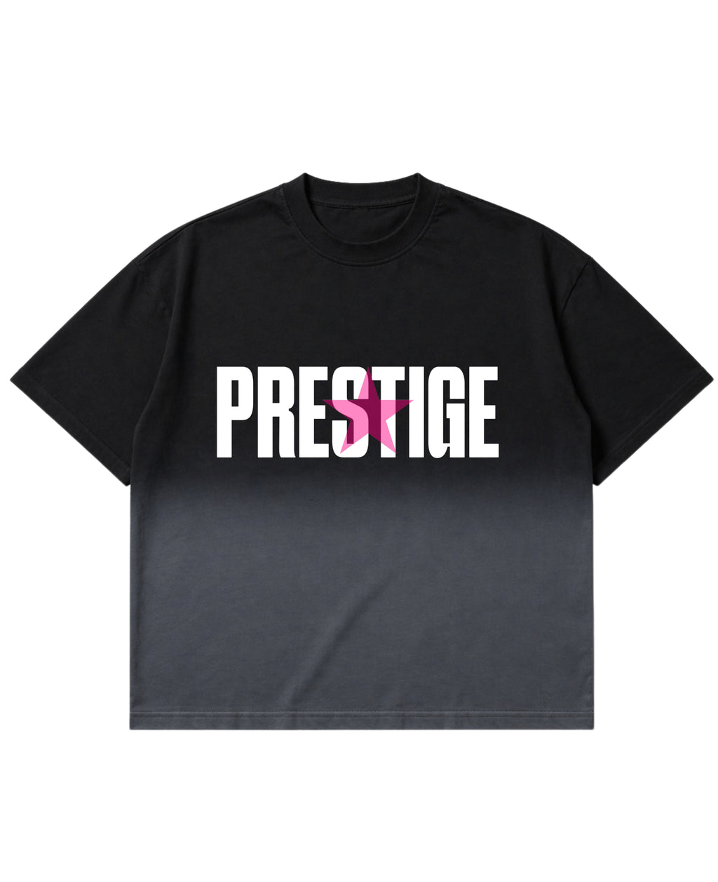 Black Ombré Wash Boxy Fit T-shirt Front Design