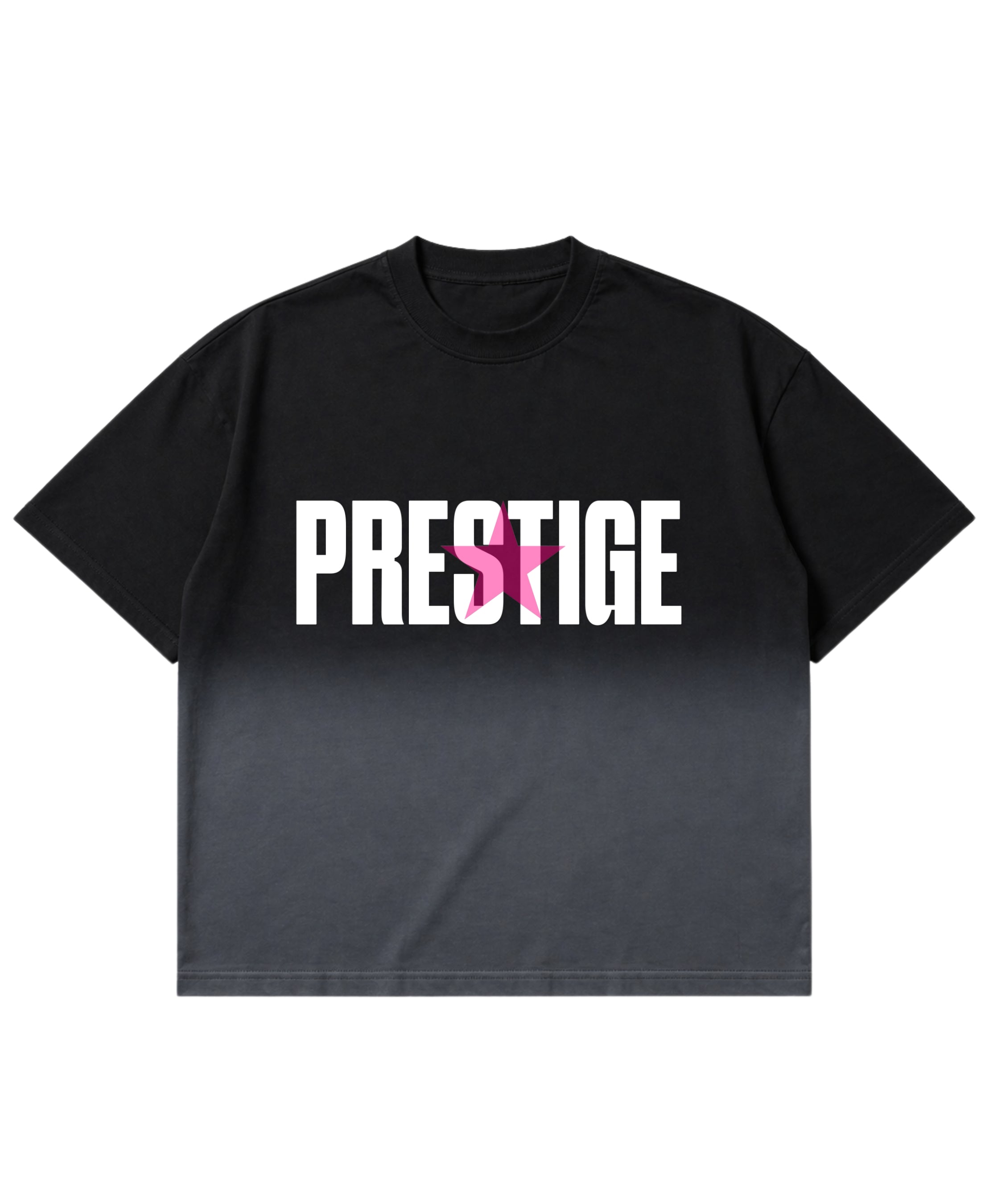 Black Ombré Wash Boxy Fit T-shirt Front Design